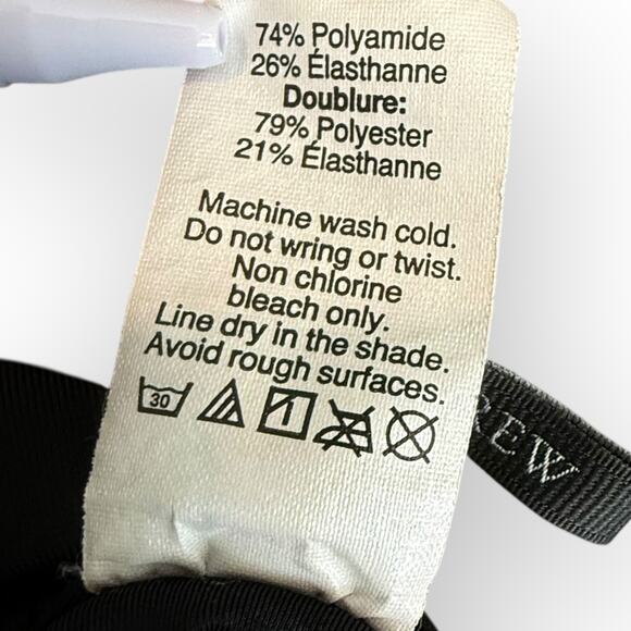 J.CREW Halter Scalloped Swimsuit One Piece Minimalist Classic Black V-neck Sz 2 - Picture 10 of 12